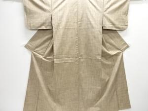 未使用品　乱れ格子織り出し手織り紬着物